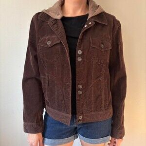 2K Boho Chocolate Brown Western Corduroy ButtonUp Streetwear Jacket Medium Large